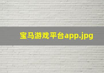 宝马游戏平台app