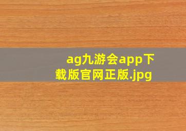 ag九游会app下载版官网正版